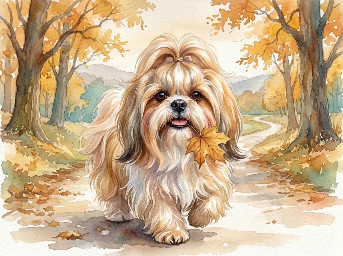 Shih Tzu watercolor calendar month 9